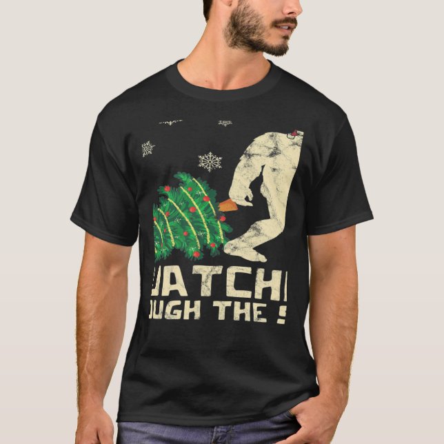 Camiseta Esmagando Através Do Natal Da Neve Yeti (Frente)