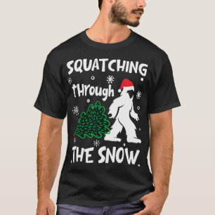 Camiseta Esmagando Através Do Sasquatch Sa De Natal Da Neve