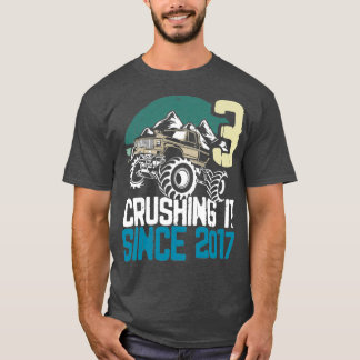 Camiseta Esmagando Desde 2017, Monster Truck, 3 Anos B