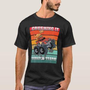 Camiseta Esmagando Desde 30 Anos Dinossauro De Caminhão Mon