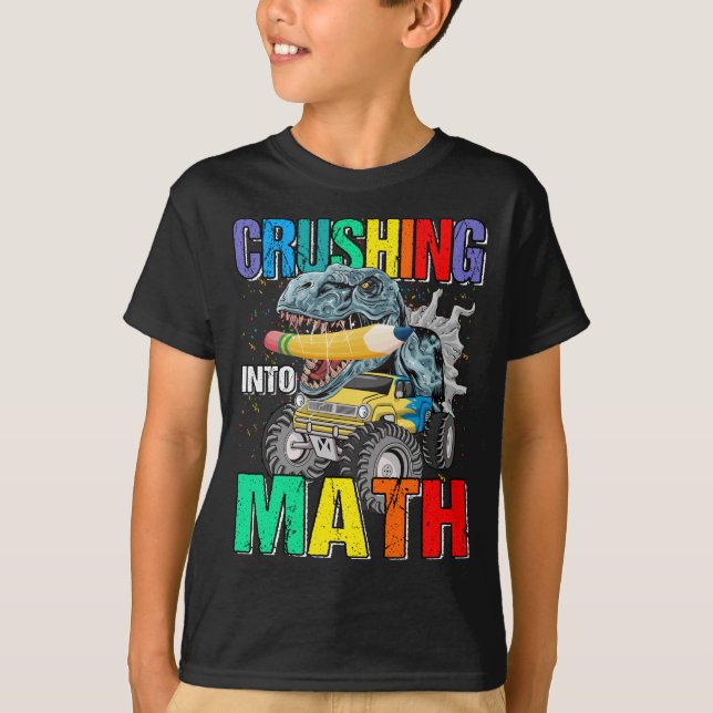 Camiseta Esmagando Em Rapazes Do Monstro Da Matemática (Frente)