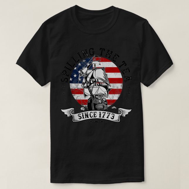 Camiseta Esmagando O Chá Desde 1773 Professora De História  (Frente do Design)