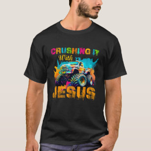 Camiseta Esmagando-O Com Jesus Christian Monster Truck Col