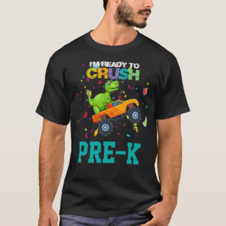 Camiseta Esmagando Pré-K Primeiro Dia de Volta à Escola