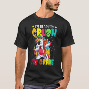 Camiseta Esmagar 1 rua A Dabbing Unicorn Back To School Gir