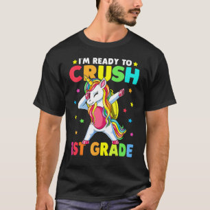 Camiseta Esmagar 1 rua A Dabbing Unicorn Back To School Gir