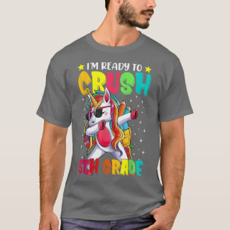 Camiseta Esmagar 5 de Grau Dabbing Unicorn de volta à escol