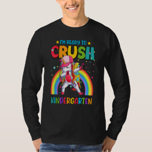 Camiseta Esmagar Jardim de Infância Dabbing Unicórnio Volta