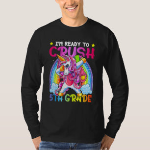 Camiseta Esmagar Unicórnio Dançando 5ª Série De Volta à Esc