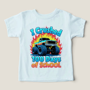 Camiseta Esmagei 100 Dias De Caminhão Monstro Da Escola 100