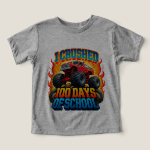 Camiseta Esmagei 100 Dias De Caminhão Monstro De Meninos Es