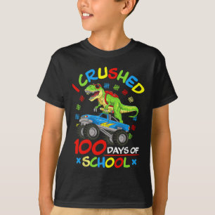 Camiseta Esmagei 100 Dias De Caminhão Monstro De Meninos Es