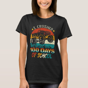 Camiseta Esmagei 100 Dias De Crianças De Caminhão De Monstr