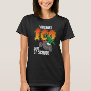 Camiseta Esmagei 100 Dias de Dinossauro da Escola T-Rex Mon