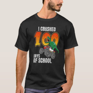 Camiseta Esmagei 100 Dias de Dinossauro da Escola T-Rex Mon