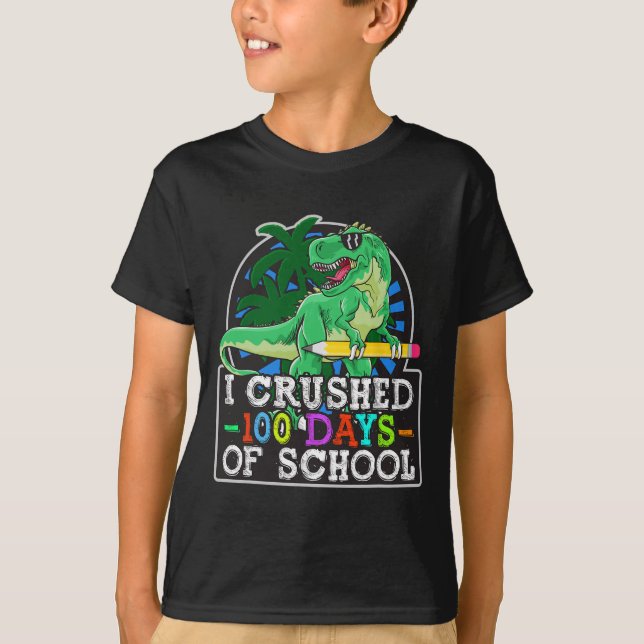 Camiseta Esmagei 100 Dias De Dinossauro E T-r De Meninos Es (Frente)