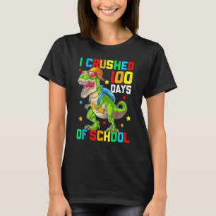 Camiseta Esmagei 100 Dias de Ensino T Rex Dinossauro Teache