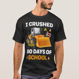 Camiseta Esmagei 100 Dias De Escavato De Construção Escolar