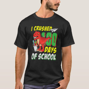 Camiseta Esmagei 100 Dias De Escolas De Dinossauro Rex Choi