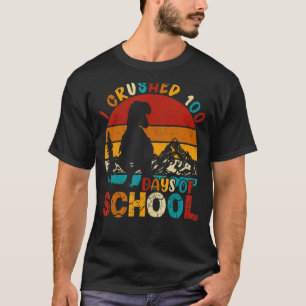 Camiseta Esmagei 100 Dias De School Dinosaur Rex Boys Ki