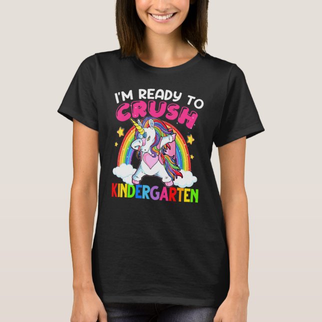 Camiseta Esmague O Jardim De Infância A Dabbing Unicorn De  (Frente)