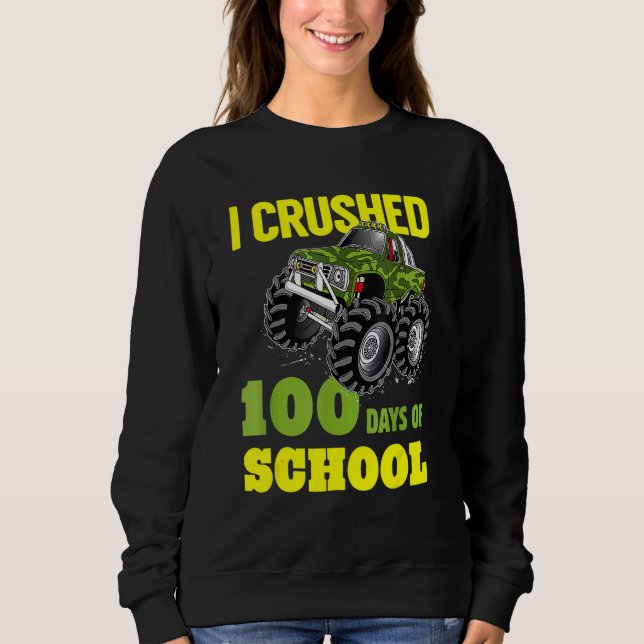 Camiseta Esmaguei 100 Dias de Caminhão Monstro Escolar 1 (Frente)