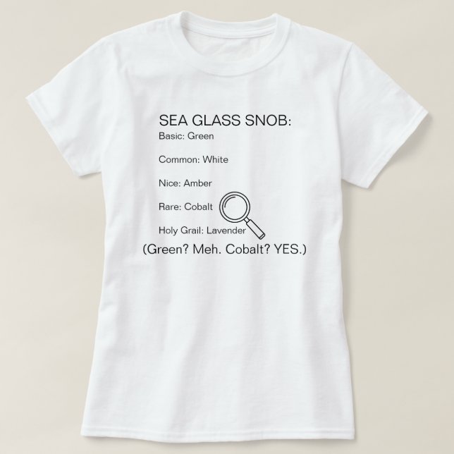 Camiseta Esnobe do Vidro do Mar (Verde? Meh. Cobalto? SIM.) (Frente do Design)