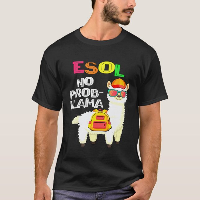 Camiseta Esol Sem Prob Llama Primeiro Dia De Aula (Frente)