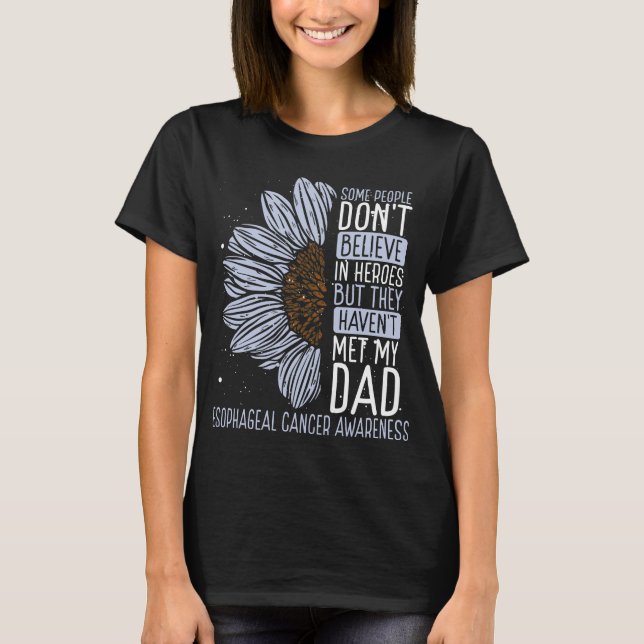 Camiseta Esophageal Cancer Awareness Ribbon Dad Warrior (Frente)