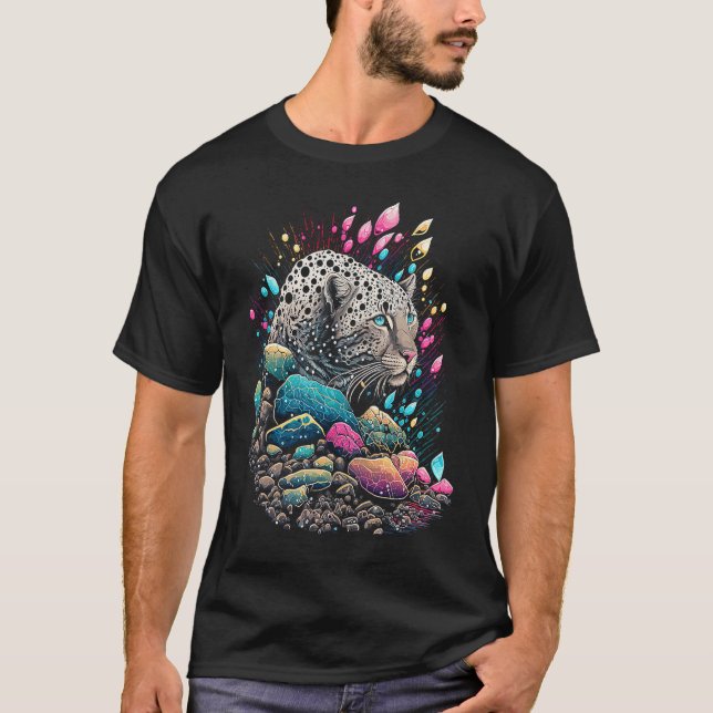 Camiseta Esoteric Leopard Crystals Cute Illustration  5 (Frente)