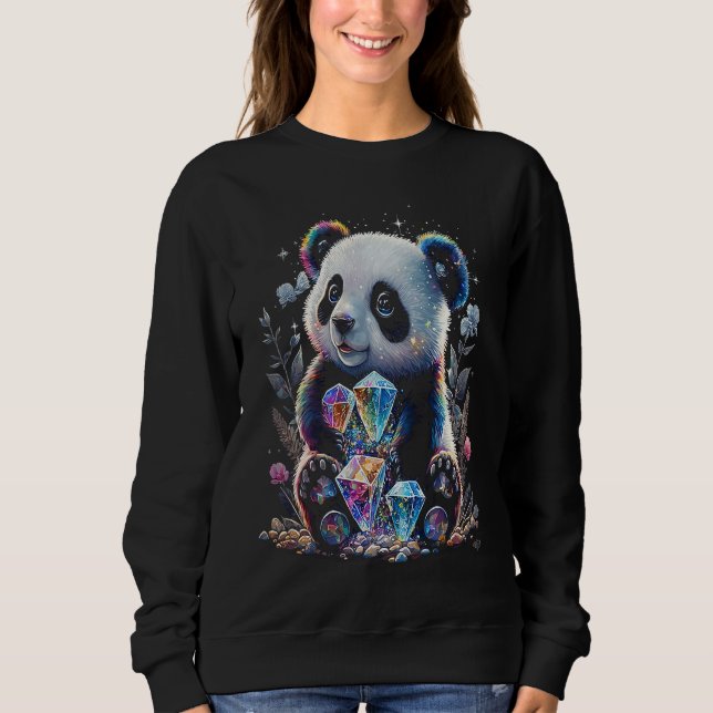 Camiseta Esoteric Panda Crystals Cute Illustration  1 (Frente)