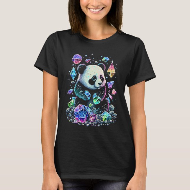 Camiseta Esoteric Panda Crystals Cute Illustration  1 (Frente)