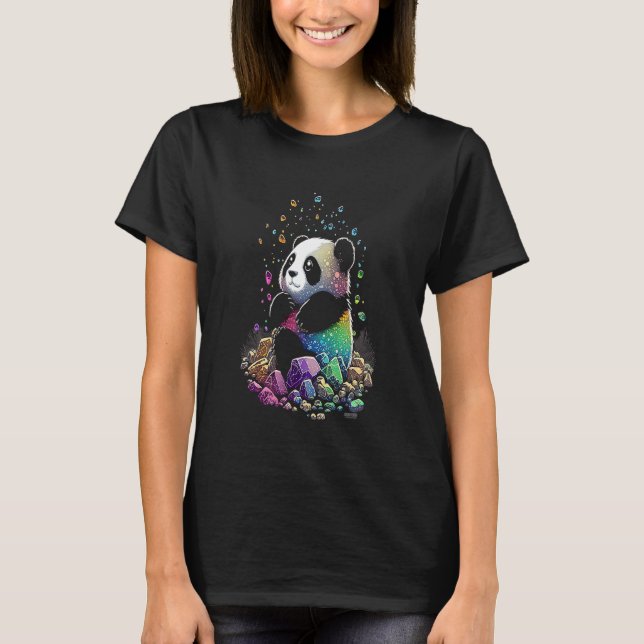 Camiseta Esoteric Panda Crystals Cute Illustration  2 (Frente)
