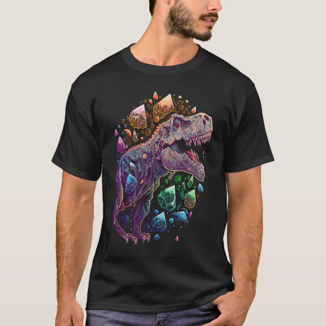 Camiseta Esoteric Rex Trex Crystals Cute Illustration  1 (Frente)