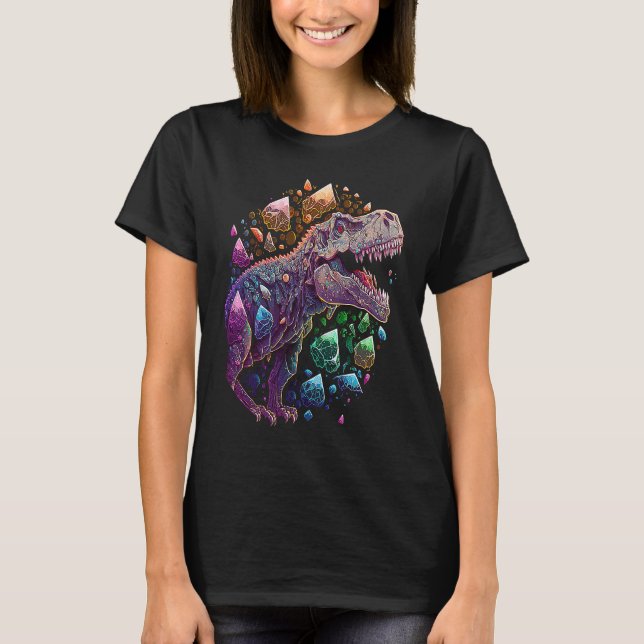Camiseta Esoteric Rex Trex Crystals Cute Illustration  1 (Frente)
