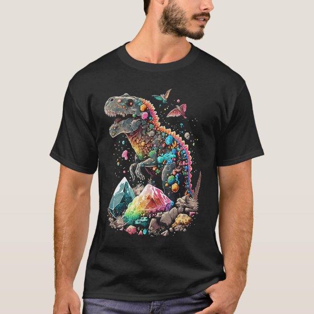 Camiseta Esoteric Rex Trex Crystals Cute Illustration  2 (Frente)