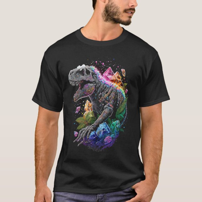 Camiseta Esoteric Rex Trex Crystals Cute Illustration  3 (Frente)