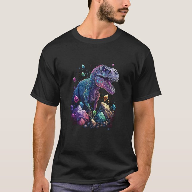Camiseta Esoteric Rex Trex Crystals Cute Illustration  9 (Frente)