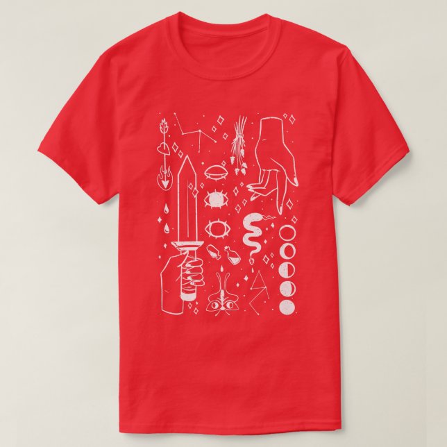 Camiseta Esoteric Spiritual Witff Stuff Art Design Illustra (Frente do Design)