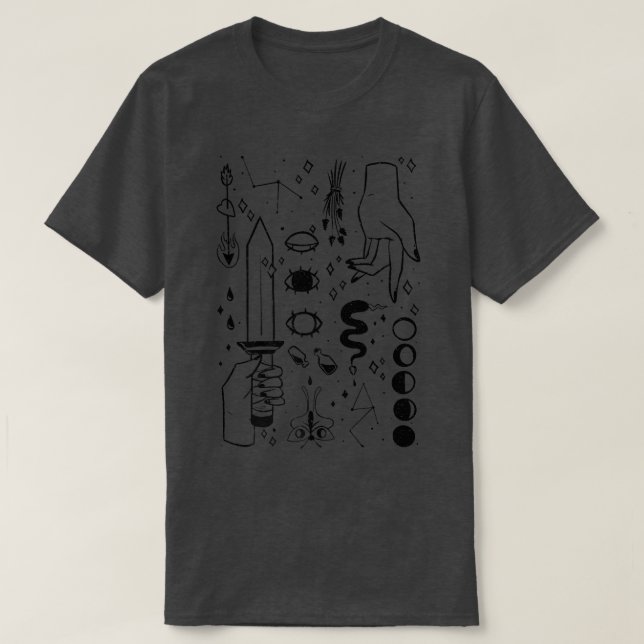 Camiseta Esoteric Spiritual Witff Stuff Art Design Illustra (Frente do Design)