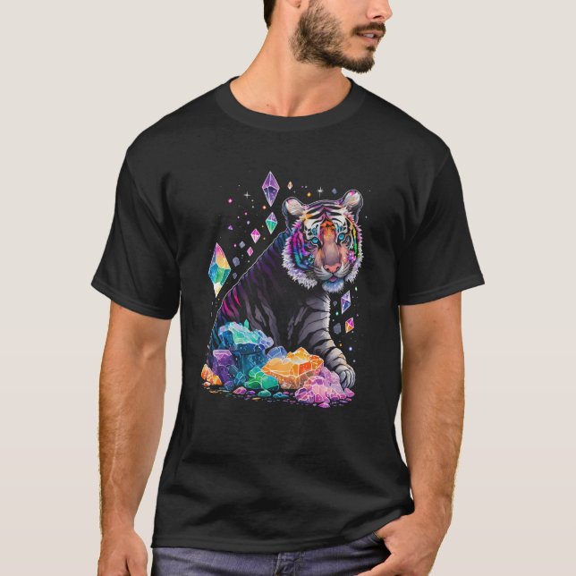 Camiseta Esoteric Tiger Crystals Cute Illustration  2 (Frente)