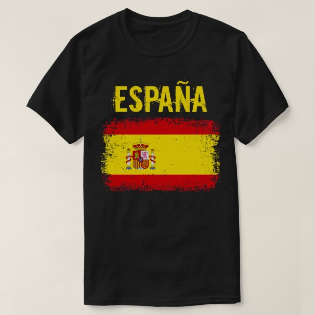 Camiseta Espaa Espanha Sinalizador Espanhol (Frente do Design)