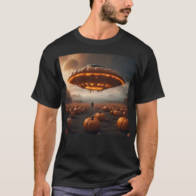 Camiseta Espachante No Planeta Pumpkin (Frente)