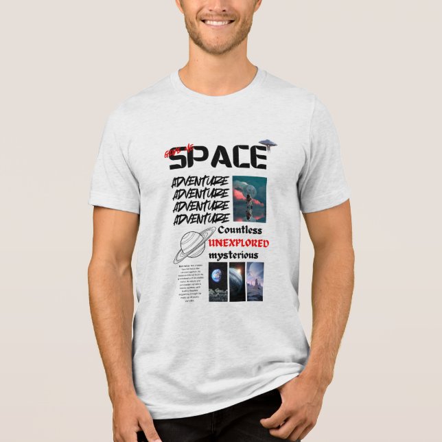 Camiseta espacial Adventure: Explore o Universo (Frente)