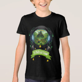 Camiseta Espacial do Dia de São Patrício para Jove