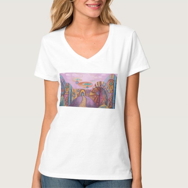 Camiseta espacial feminina (Frente)