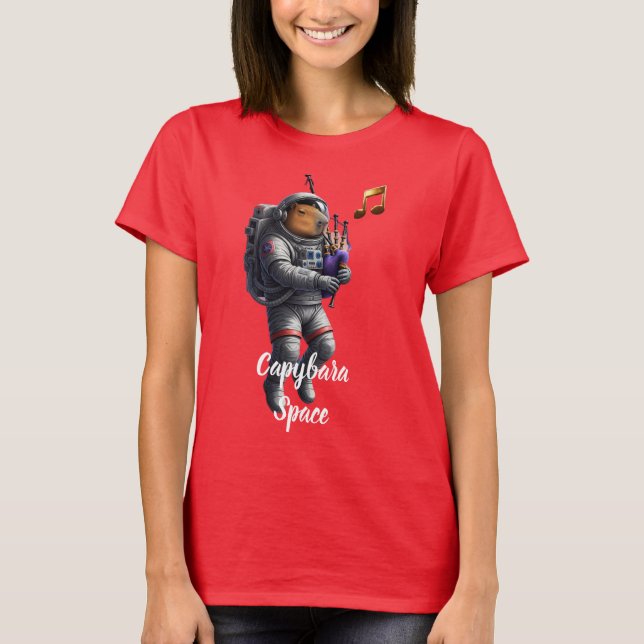 Camiseta Espacial Tocando Gaita de Foles de Astron (Frente)