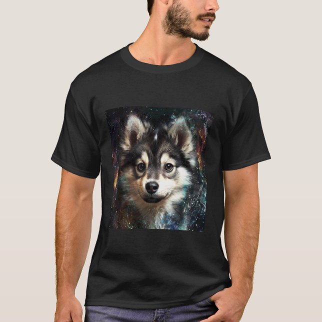 Camiseta Espaço Alaskan Klee Kai (Frente)