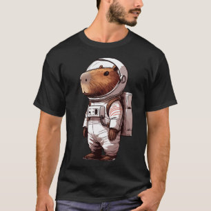 Camiseta Espaço Astronauta de Capybara Engraçado