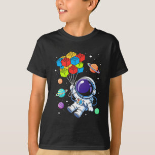 Camiseta Espaço Astronauta Mestre Builder Bloco Funny